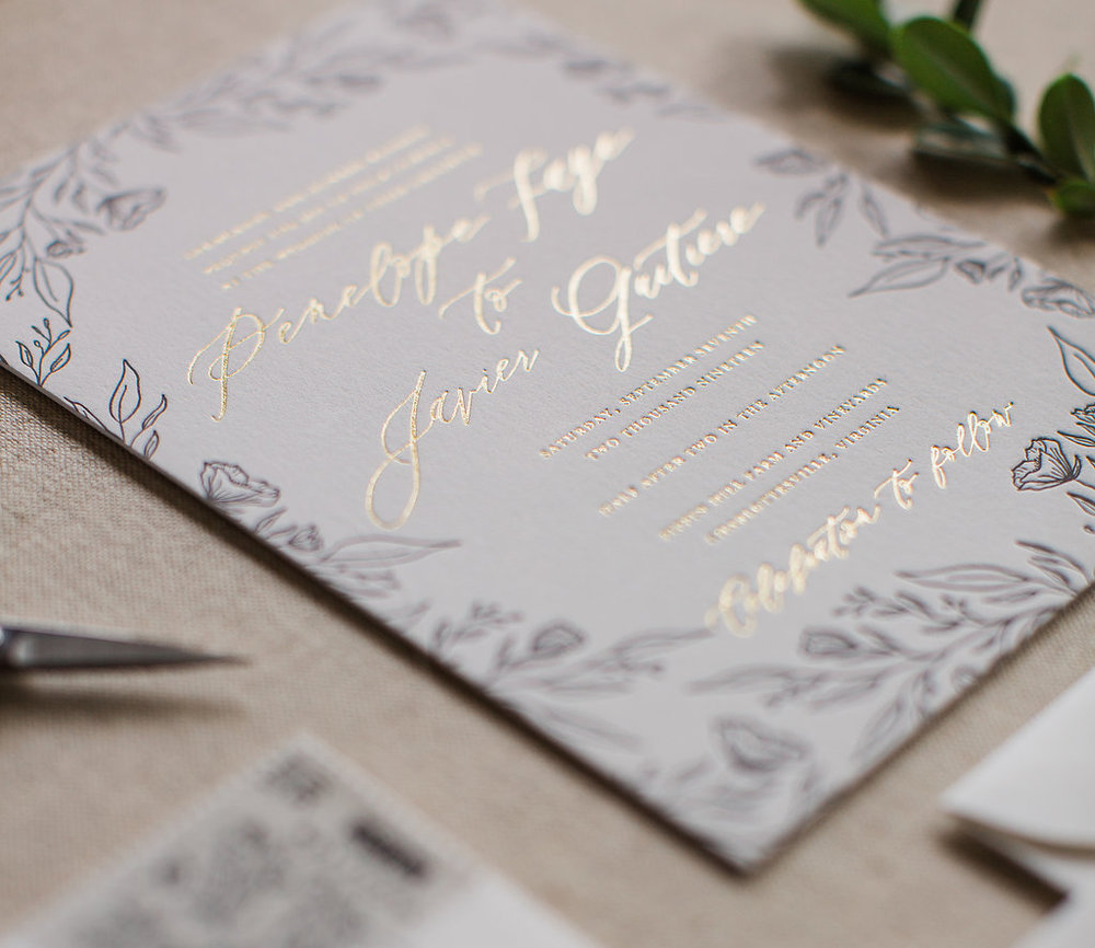Hot Foil Stamping Printing Method Wedding Invitations