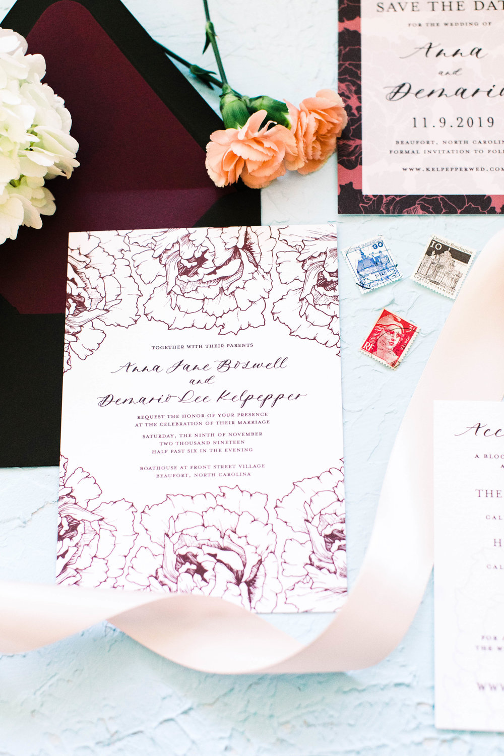 Anna Hand Drawn Wedding Invitation Burgundy Peonies Feathered Heart Prints3W2A0373.jpg