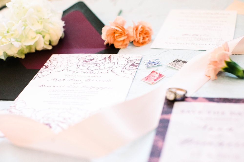 Anna Hand Drawn Wedding Invitation Burgundy Peonies Feathered Heart PrintsAnna 3W2A0391.jpg