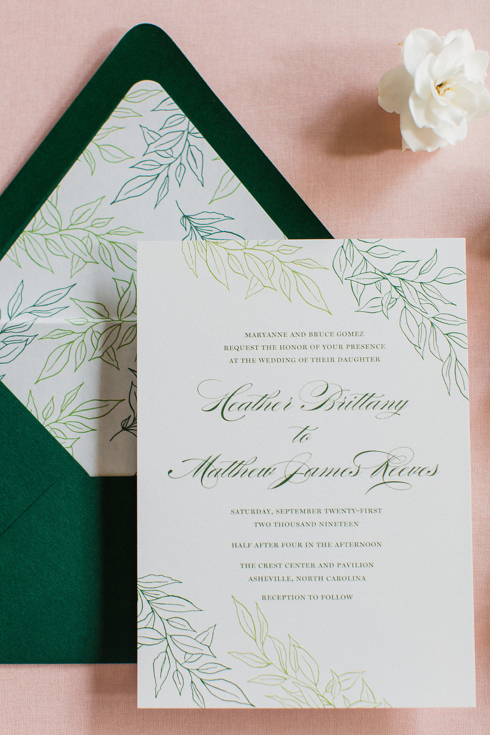 Heather Hand Drawn Wedding Invitation Greenery Feathered Heart PrintsFHP-37.jpg