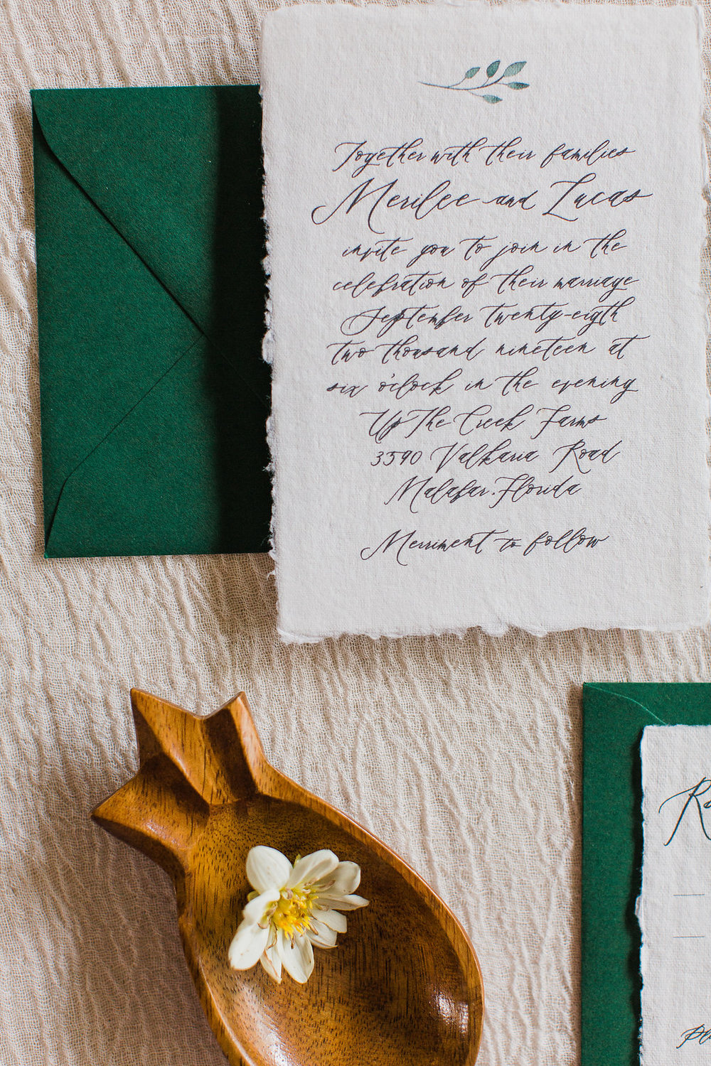 Merilee Hand Painted Calligraphy Wedding Invitation Feathered Heart PrintsFHP-68.jpg